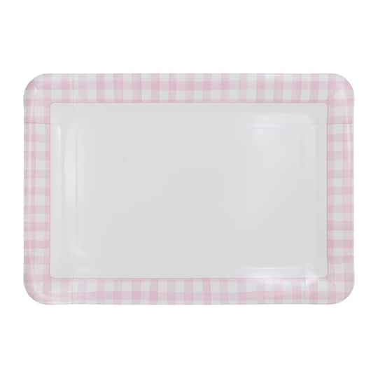 9" x 13" Pink & White Gingham Paper Trays, 2ct. by Celebrate It™